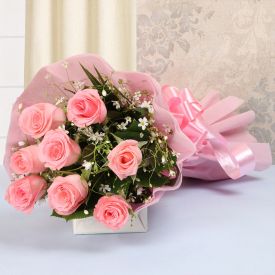 Bunch of 10 Pink Rose