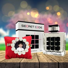 Secret Code Perfume with Personalized Rakhi.