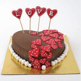 Heart shaped chocolate truffle Cake