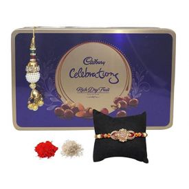 Cadbury Celebrations Rich Dry Fruits Box With Set Of 2 Bhaiya Bhabhi Rakhi