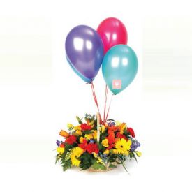 Mixed Flower with Balloons