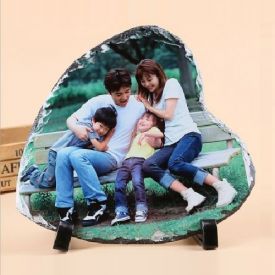 Happy Valentine Day with Heart Shaped Photo Stone