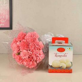 Rasgulla with Carnations