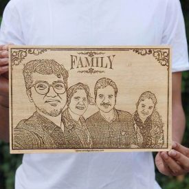 Family Wooden Engraving -Square(Extra Large)