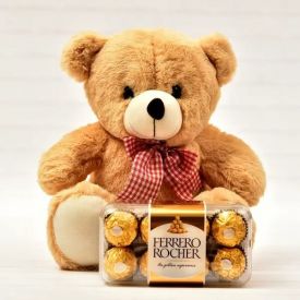 Brown Teddy with Ferrero Rocher