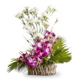 Carnation With Orchids Arrangements
