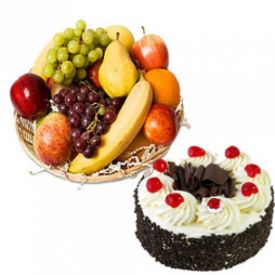 Black Forest Cake with Mixed Fruits