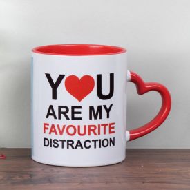 Valentine personalized heart handle mug