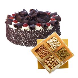 1 Kg Black forest cake with 1 Kg dry fruits