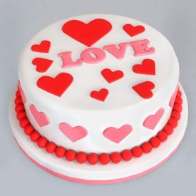 Love you fondant cake