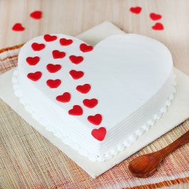 Decorative White Heart Cake