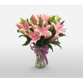 5 Pink lily in Vase