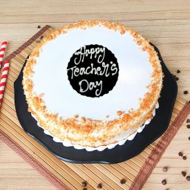 Round Butterscotch Teacher?s Day Cake