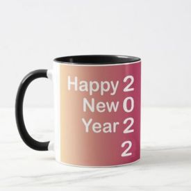 HAPPY NEW YEAR CHAMPAGNE CELEBRATION PRINT Two-Tone COFFEE MUG