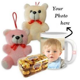 Mug (Customize), 16 Pcs Ferrero Rocher and 2 Teddy