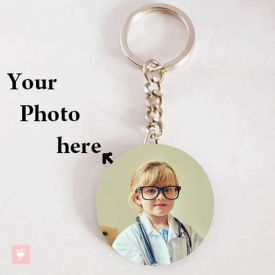 Rounded photo key chain