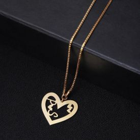 Jewellery Silver Plated double heart Pendant for girls With Chain