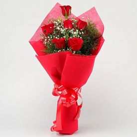 6 Pcs Red Roses Bouquet