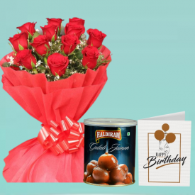 Red Roses, Sweets and Dry Fruits