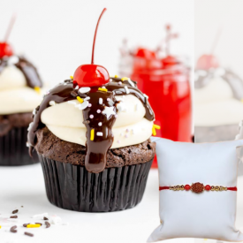 Strawberry Cup Cakes with Rakhi