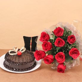 18 mix colourful roses,1/2 kg chocolate cake
