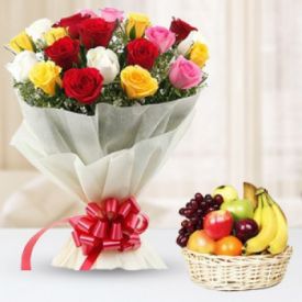 Mix Roses With Mix Fruits
