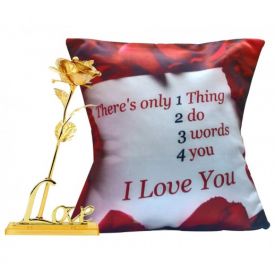 Golden Rose with Cushion