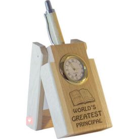 World's Greatest Principal Pen with Stand and Clock.