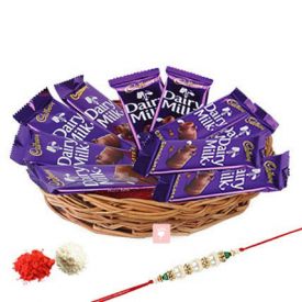 Rakhi With Chocolate Basket