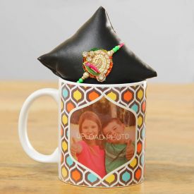 Rakhi with white ceramic mug personalized