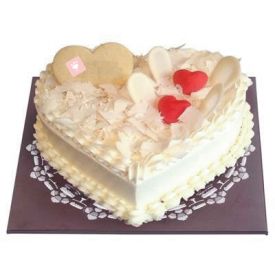 Heart shaped white forest Cake