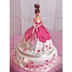 the pink barbie cake - Decorated Cake by Thia Caradonna - CakesDecor