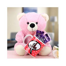 Pink Teddy 9 inches height