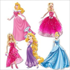 Barbie Doll, cinderella cutouts for decoration