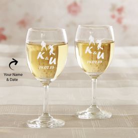 Engraved Wine Glasses: Set Of 2