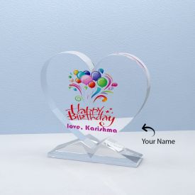 Personalized Heart Shaped Crystal For Birthday