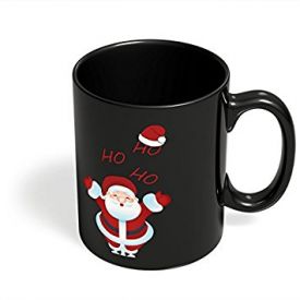 PosterGuy Santa Claus Ho-Ho-Ho Illustration Christmas, Santa Claus, Party, Funny Black Coffee Mug