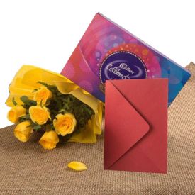 Flower Hamper N Greeting Card