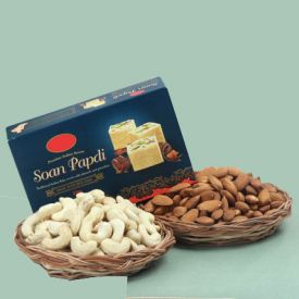 Dry fruits with soan papdi.