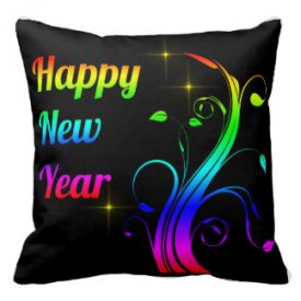 Happy New Year colorful Throw Cushion