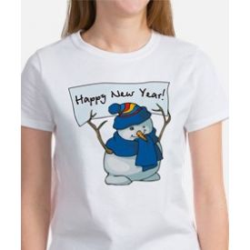 Happy New Years Snowman Women's T-Shirt