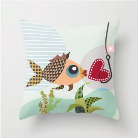 Valentine Pillow, Gift For Lovers, Fish Throw Pillow Cover