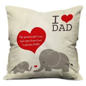 Perfect Love you Dad Cushion Cover (12x12 inch) with Filler - White
