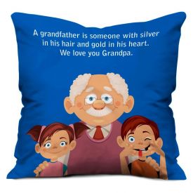 Grandchildren Love Blue Small Cushion with Filler 12X12