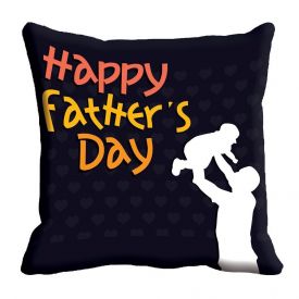Black Happy Father's Day Cushion Cover (12x12)