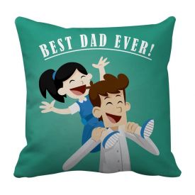Gift For Father printed Cushion(12 Inch X 12 Inch,Multicolor) with Inner Filler