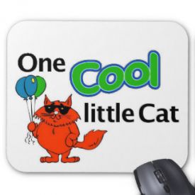 Cool cat kids mouse pad
