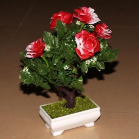 Red Plastic with PVC Coating Miniature Artificial Plant
