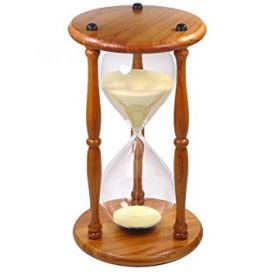 wooden hourglass showpiece