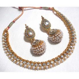 Golden Big Gota Pearl Necklace Set